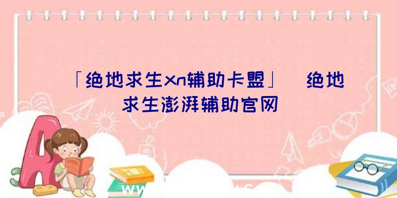 「绝地求生xn辅助卡盟」|绝地求生澎湃辅助官网